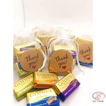 수제쿠키전문점 센베이과자 답례품쿠키 GODIVA (고디바) 나폴리탄 쁘띠 기프트5알×10세트주머니 선물 포장화이트데이 결혼식, GODIVA (고디바) 나폴리탄 쁘띠 기프트5