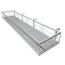 MK 베란다 화분걸이대 고층 창틀용 (직각 120 X 20cm) 창틀고리 4P, 화이트