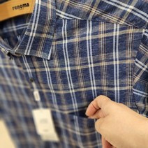 NC불광점 레노마 셔츠 # 2022신상 * * 고퀄리티 린넨 브랜드 고급 빅체크 밑단 일자 일반핏 셔츠 남방 RMUSGP-242-NY-55555