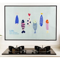 주방 렌지 타일오염 기름때방지 시트지 3개 서랍장