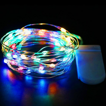 20 40leds 구리 와이어 요정 조명 셀 배터리 구동 led 문자열 조명 파티 웨딩 크리스마스 조명 실내 휴가 장식, RGB, 2m 20led