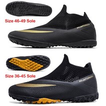 축구화 풋살 플러스 빅 사이즈 3649 높은 발목 스니커즈 남성 FG 축구화 어린이 야외 클리트 긴 스파이크