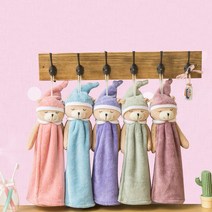 [1+1 무료배송]곰돌이 인형 핸드타올 주방 욕실 수건, 곰돌이 인형 핸드타올/민트, 곰돌이 인형 핸드타올/핑크