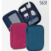 RIVACASE 5631 Travel Organizer 외장하드가방SSD 가방 액서사리 파우치, 레드