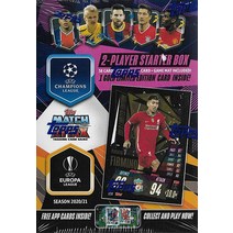 Topps Match Attax 2020 2021 UEFA 챔피언 리그 축구 트레이딩 카드 게임 밀폐형 2인용 스타터 박스 38장의 카드와 매트 및 보너스 Roberto F