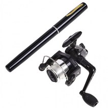 다번다 간편 휴대용 볼펜 릴 낚시대 포켓낚시대 다용도 바다낚시대 민물낚시대, 레드