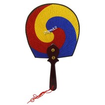 국산 태극선 실크 부채 ( 소 중 대 ) 인테리어 부채 실용 바람 태극 전통, 소 17.3x28cm, 1개