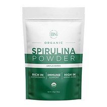 스피루리나 분말 유기농 225g - 64인분 3.5g 서빙 크기 - USDA 인증 - 1인분당 단백질 함량이 70 이상인 원시 영양소 - 가장 순수한 소스 비건 단백질 - 슈퍼푸드