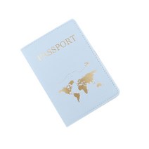 PU 가죽 여권 홀더 월드 맵 얇은 슬림 개인 여행 지갑 선물