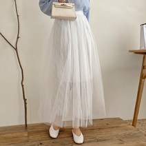 샤랄라 레이스 롱 스커트