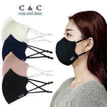C&C 구리마스크 스포츠 숨쉬기편한 빨아쓰는마스크 패션면마스크 귀끈조절형 새부리형, 1개입, 3개, 블랙