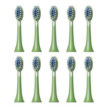전동 칫솔모 리필 도매 5/10Pcs 칫솔 헤드 4 색 교체 브러쉬 스마트 소닉 전기 팁 액세서리, 01 green 10 head