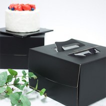 장원패키지 케익박스 블랙블랙 (하판 별도구매), 2호, 50매