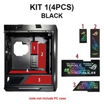 컴퓨터케이스 미들타워케이스 데스크상의케이스 MOD ASUS GX601 케이스 조명 패널 키트 4 피스 ROG Strix Helios 게이머 섀시 리핏 라이트 보드 플레이트 UV P, KIT 1