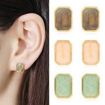 [3color] 14k 러블리 하트 천연석 귀걸이