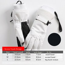 새로운 여성 스키 장갑 남성 터치 스크린 양털 따뜻한 야외 승마 스노우 보드 방풍 방수 단색, [01] S, [02] as picture