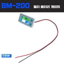 차량배터리게이지 잔량표시기 저전압알람 경보, BM-200-2핀-내부온도센서-저전압 깜박임