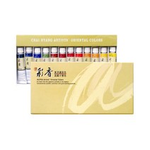 [코리아문구사] 알파 동양화물감(채향) 15ml 12색세트, (5006671)옵션없음, 본상품 1개