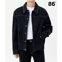 86ROAD HIDDEN SNAP DENIM BLOUSON JACKET BLACK