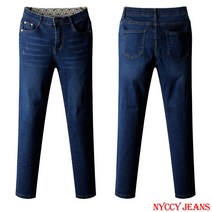 니키진 여성 봄가을 빈티지워싱 밴딩 데일리 스판 청바지 FT1004