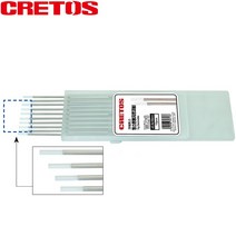 CRETOS 크레토스 텅스텐 WZr8 지르코늄 백색 10개 단위 판매 2.4 3.2 텅스텐봉 알곤 용접봉, 텅스텐(백색) 3.2mmx150(10EA)