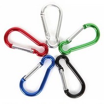 캠핑 악세서리 5pcs 6cm 실용적인 야외 캠핑 장비 미니 알루미늄 스냅 클립 키 ​​체인 카라비너, 5pcs 임의의 색상