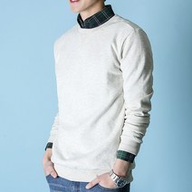 하트비트 남녀공용 신프을 맨투맨 세미슬림핏 빅사이즈 무지 라운드 긴팔 티셔츠 커플룩 단체복