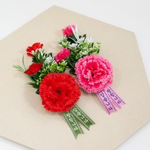 [플라워트리] 3송이카네이션코사지(벌크) 50개 FAICFT, 색상:레드