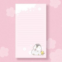 STNY_포챠펭 라인 메모패드 벚꽃놀이 용지 디자인지 지