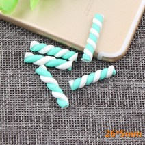 스파이럴반죽기 카와이 나선형 마시멜로 캔디 폴리머 클레이 10 개 18 색 25x5mm DIY 전화 장식 카보 숑 플랫백, [07] 6