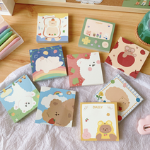 곰돌이 떡메모지 8x8cm - 귀여운 떡메 캐릭터 메모지 13종, 게임기 곰돌이