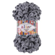 마마니트 10+1 퍼피파인 털실 뜨개실 수면사실, 343 챠콜