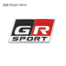 저렴한 자동차 로고 3D 금속 레이블 엠블럼 배지 데칼 도요타 스포츠 GR 스포츠 C-HR RAV4 Avensis Prado P, 05 sport bright silver