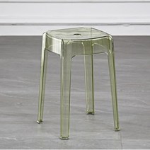 SKW 유니크 모던 클리어 스툴 간이의자, 그린