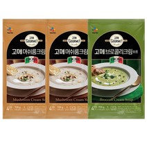 7979 CJ 고메 크림 수프 혼합 12팩 - 머쉬룸 8개 + 브로콜리 4개