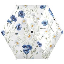 QwThum UV 햇빛 우산 여행용 우산 99% 자외선 차단 방풍 방수 컴팩트 접이식 소형 조명 패션 파라솔 남성 및 여성용 선물 꽃 레드 124239 가성비