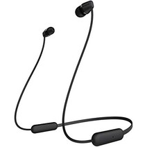 소니 무선 이어폰 WI-C200 : Bluetooth 대응최대 15시간 연속 재생마이크 첨부 2019년 모델 블랙 WI-C200 BC