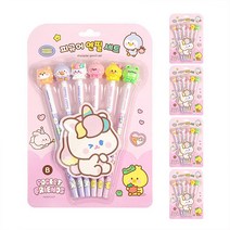 유니콘 피규어 지우개 연필 6본 X 5세트 유치원 어린이집 초등학생 생일선물 답례품, 세트