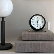 로젠달 탁상 알람시계 무소음 음소거 침실 시계 데스크탑 화장대, 블랙