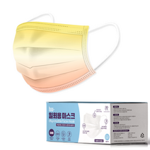 코코 100% 국내생산 성인용 MB필터 봄신상 그라데이션 마스크 50매 6종, 성인용 봄신상 그라데이션 옐로우피치 50매