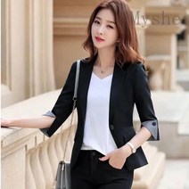 [Myshe]여름 정장자켓 여성 7부소매 숏 자켓 Qaa420LTT420XF04