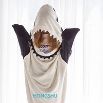 동물잠옷 상어 고래 캐릭터 수면잠옷 점프수트 침낭 담요 낮잠이불 플란넬 파자마 홈