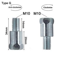 바이크 오토바이 백미러 사이드미러 1 조각 10mm 시계 방향 미러 어댑터 금속 높이 볼트 나사 변환 모터, [07] Type G, Type G
