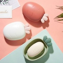 욕실비누 받침대 물빠짐 세면대 도자기 스텐 뚜껑 비누 케이스 개성있는 북유럽, 07 홍백