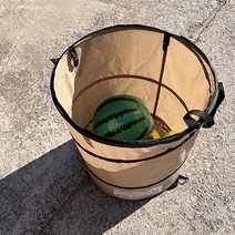 그린올리브 캠핑 빈티지 쓰레기통 팝업 쓰레기봉투걸이 폴딩바스켓 접이식 60리터, 라이트카키60리터