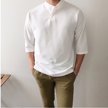 구김없는 남자 헨리넥 7부 티셔츠 - 3color