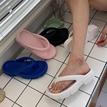 레이나 말랑쿠션 플리플랍 오버솔 아쿠아 쪼리 3.5cm