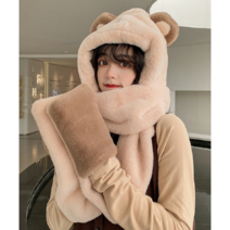 귀여운 인형 목도리 모자 털모자 머플러 여성 여자
