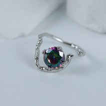 케빈 순은 오픈 반지 여자 소중 고급 디자인 감각 가벼운 사치 쿨 암흑계 지르코늄 여자 백합 기질