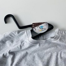 특이한옷걸이 목늘어남방지 옷걸이 3p, 블랙